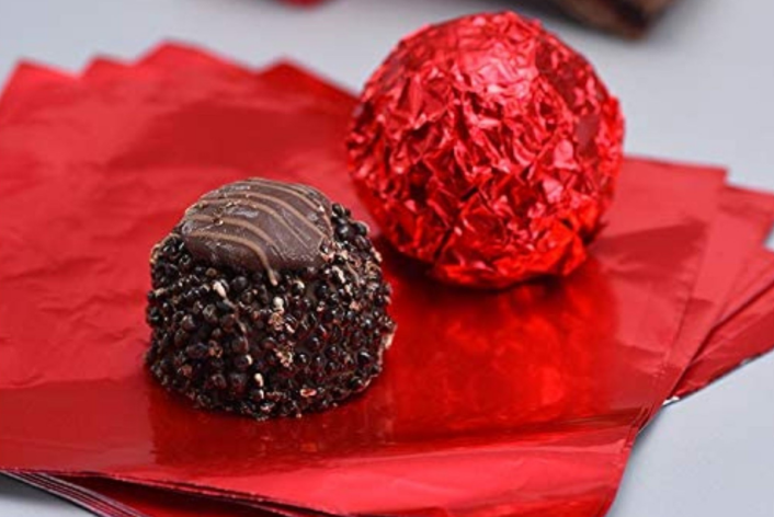 Red aluminum foil for chocolate candy wrapper