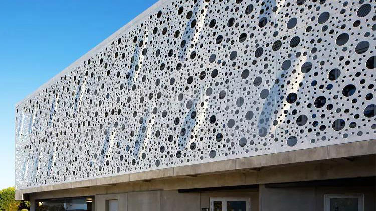 Perforated aluminum sheet for building construction