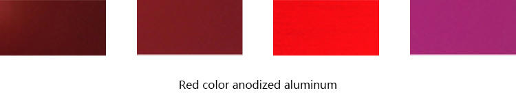 लाल रंग anodized एल्यूमीनियम