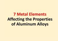 7 Vipengele vya Metali vinavyoathiri Sifa za Aloi za Alumini