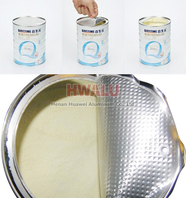 aluminum foil lids for milk powder can sealing