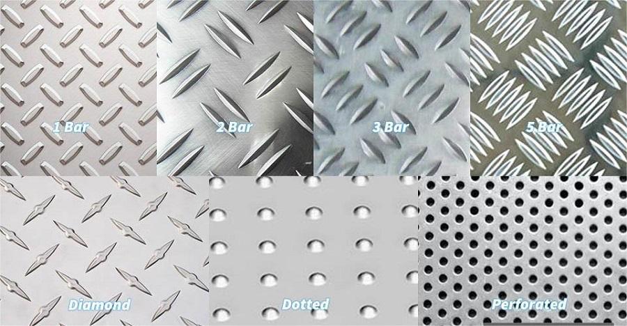 materiais de padrão de placa de alumínio