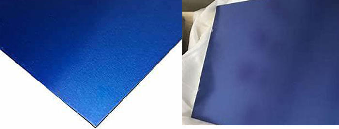 Placa de folha de alumínio anodizado de cor azul