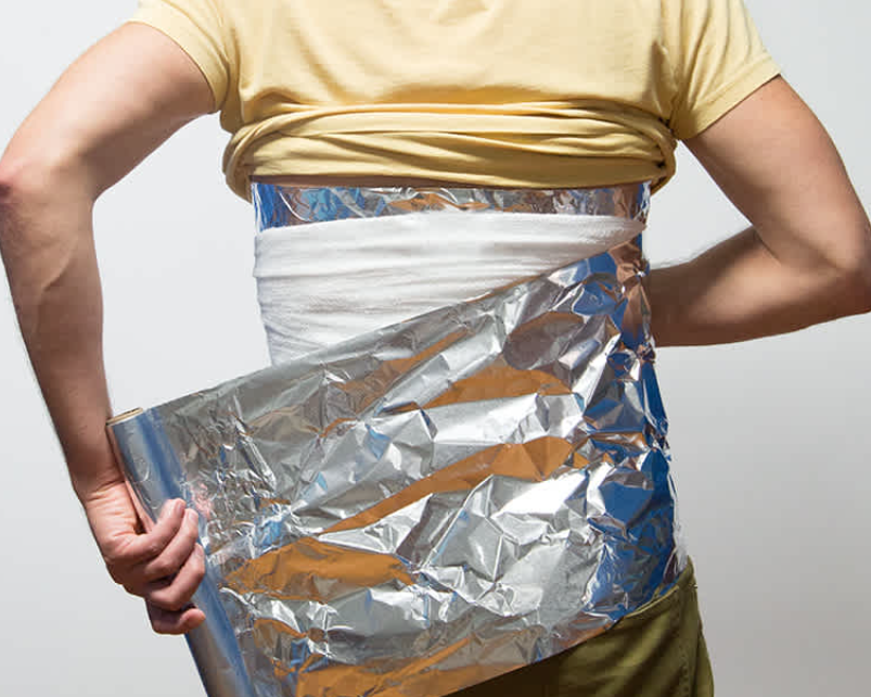 wrap aluminum foil relieve muscle pain